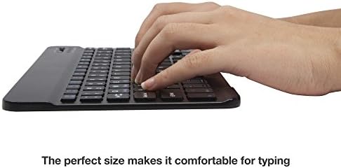 Teclado de onda de caixa compatível com o teclado Lenovo Tab P12 Pro - Slimkeys Bluetooth, teclado portátil com comandos integrados para Lenovo Tab P12 Pro - Jet Black