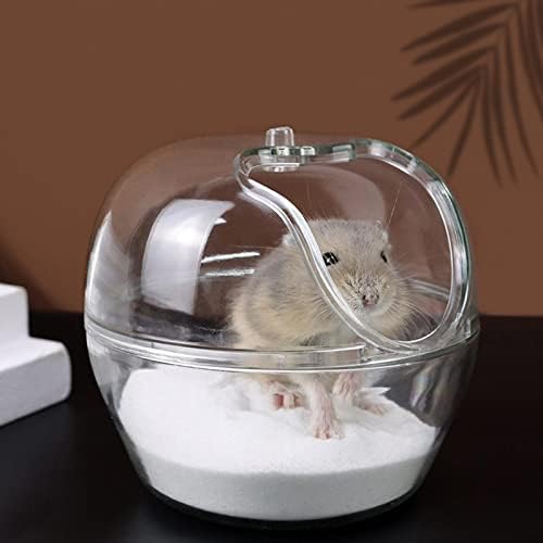 Banheiro de hamster transparente de leafasy, hamster sandbox hamster vaso sanitário tigela de banho para camundongos guiné pequenos
