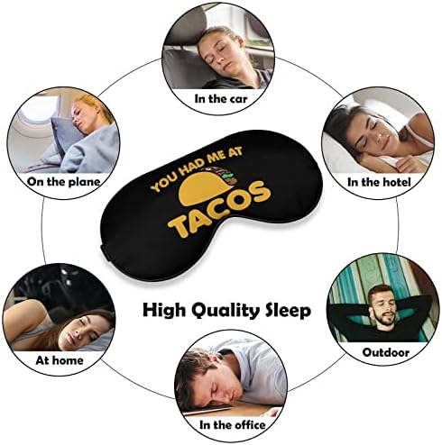 Funnystar Você me teve no Taco Soft Sleep Mask Eye Cober para dormir, blocos perfeitos com cinta ajustável