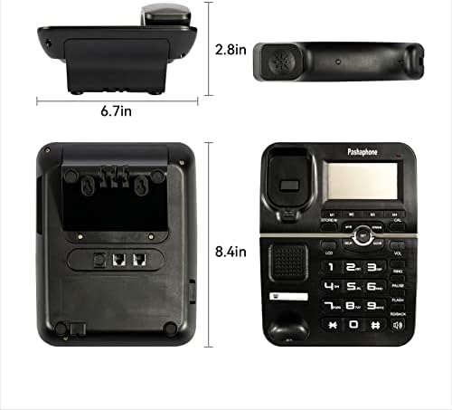 Telefone fixo com fio Telefone, interface dupla Telefone com fio Big Button Phones linear com identificação de chamadas adequada