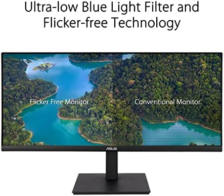 ASUS 34 ”Ultrawide HDR Gaming Monitor - 21: 9 UWQHD, IPS, 100Hz, 1ms, USB -C/entrega de energia, FreeSync, Eye Care Plus, VESA Montable, HDMI, DisplayPort, altura ajustável