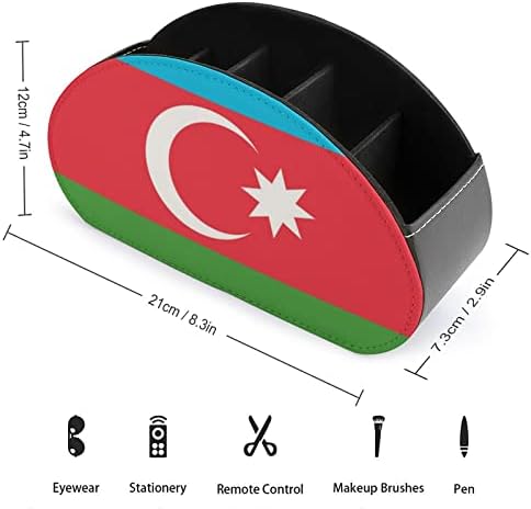 Bandeira do organizador de armazenamento de controle remoto de TV remoto do Azerbaijão com 5 compartimentos para quarto de mesa