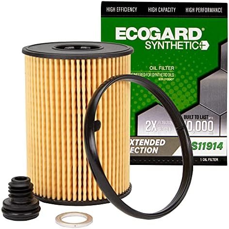 Ecogard S11914 Filtro de óleo de cartucho premium para óleo sintético se encaixa em Hyundai Sonata 2.5L 2020