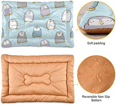 Cama de cachorro da cama de cachorro xigua Penguin Cama de cachorro Cama de pet-cato Cama de colchão de gato lavável macio confortável e confortável almofada com fundo não deslizante para cães grandes pequenos gatos, 18 x 24 polegadas