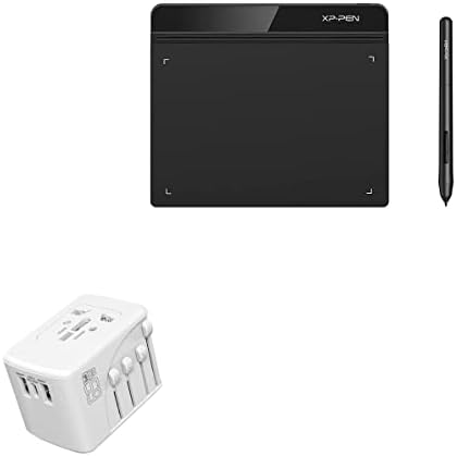 Carregador de ondas de caixa compatível com xp -pen desenho tablet xppen starg640 - carregador de parede internacional, 3 adaptador de carga internacional USB - Winter White