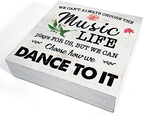 Nem sempre é possível escolher a plataforma de madeira de madeira da vida musical decoração de casa rústico citação inspiradora de madeira placa de placas de placas para parede para mesa de mesa decoração de sala de aula 5 x 5