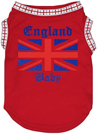 Petitebella Inglaterra Baby Union Jack Flag Camisa de cachorro