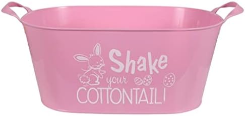 SCBS Pink Easter Party Favors Oval Cestas com Handles Shake Your Cottontail! Casca de brinquedos para crianças O ovos de Páscoa