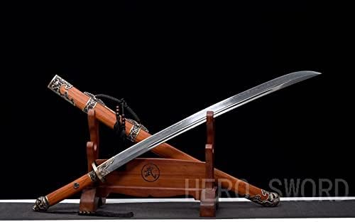 Argila temperada T1095 de alto carbono aço chinês dragão de espada qing dao lâmina nítida de barbear tang full com hamon 宝龙 清刀