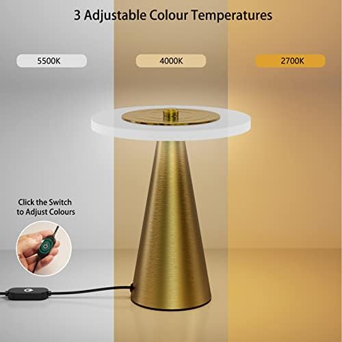 Lâmpada de mesa de ouro de latão pequena diminuído para sala de estar, lâmpada de mesa de cabeceira de cabeceira ajustável