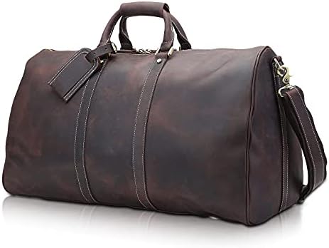 Polare 23 '' clássico de couro cheio de couro Duffel saco de semana de semana durante a noite para homens