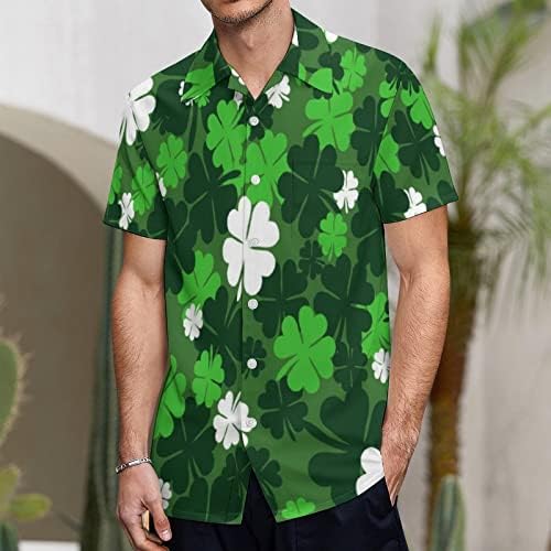 Mens St Patricks Day Tee Shamrock Shirts for Men Casual Casual Green Shamrock Tops impressos