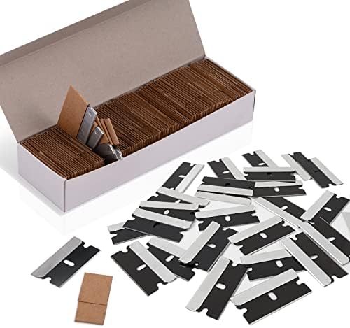 Ehdis 100pcs lâminas de barbear lâminas de aço carbono de borda única para ferramenta de raspador padrão, lâminas de barbear industria