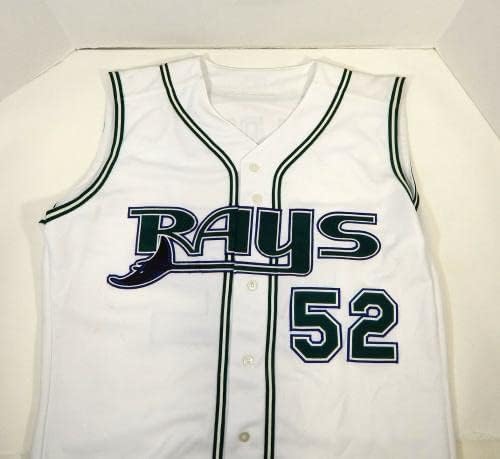 Tampa Bay Devil Rays Al Martin 52 Jogo emitiu White Jersey Vest 48 DP14213 - Jerseys MLB usada para jogo MLB