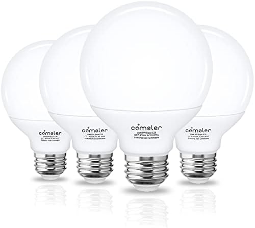 lâmpada de vaidade de comzler, lâmpadas do globo LED 4000K Luz do dia natural, lâmpadas de banheiro 80W 900LM, lâmpadas redondas de