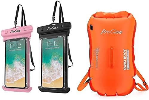 Pacote de bolsa de celular à prova d'água da Procase Universal com 35L de mochila de bóia de natação à prova d'água