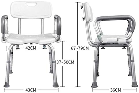 Lzlyer Shower Bathtub Bathtub Bays portátil banheiros com apoios de braços acolchoados e costas, cadeira de elevador de banheira branca