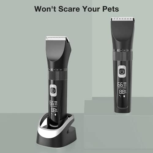 Molypet Cat Brooming Clippers para cabelos de pele longa emaranhada, kit de gato de 5 velocidades kit de gato sem fio Baixa