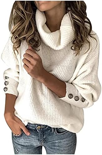 Camisolas para o suéter casual feminino Pullover de inverno Moletom base de manga longa de malha de malha aconchegante