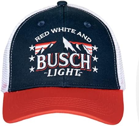 Busch Red White Light Snapback Cap