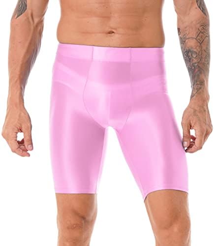 Jhaoyu Men's Compression Sports shorts apertados de cor sólida de cor esportiva de nadar atlético Ginástica calças curtas de