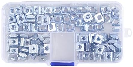 120pcs/set m3 m4 m5 zinco t planom llide porca prensa galvanizada nozes t -slot para 20 séries perfil de extrusão de alumínio - nozes - nozes - nozes -