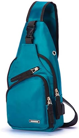 Seoky ROP Men Women Sling Bag Water resistente ao ombro Bolsas Crossbody Backpack Sling com porta de carregamento USB