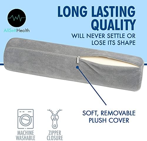 Allsett Health Cervical Roll Roll Memory Pillow, reforço, suporte redondo no pescoço para dormir | Travesseiro para cama, pernas,