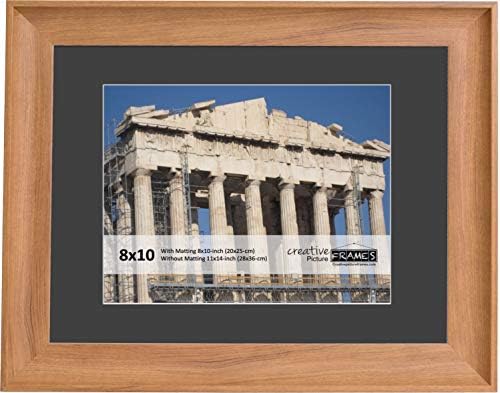 Creativepf [ECO-ASH3443] 11x14 Frame de madeira com tapete preto | A moldura da foto de imagem segura 8 x 10 mídia,