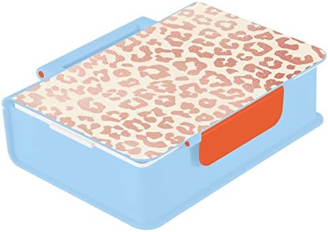 Alaza Rose Gold Leopard Print Cheetah Bento lancheira BPA Free Lunch Recectadores de Almoço à prova de BPA com Fork