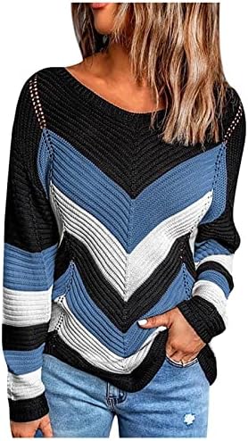 Camisinho de gola alta feminina cor de suéter BBLOCKBOCK Tops de malha solta suéter de suéter colorido de outono suéter