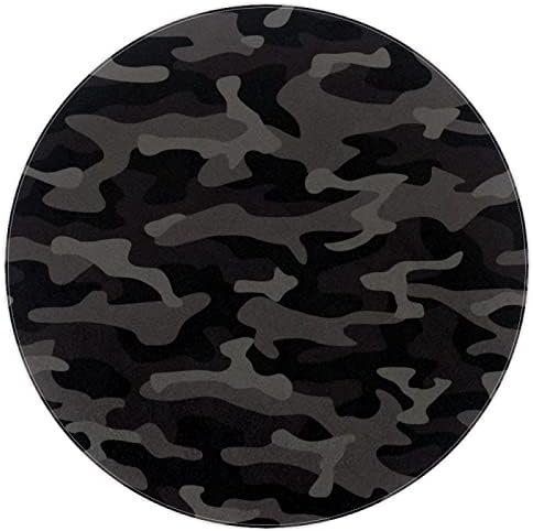 LLNSUPPLY TAMANHO GRANDE 4 pés Round Kids Ranco de área de jogo Camuflagem Camuflagem cinza Tapete de berçário Don Slip