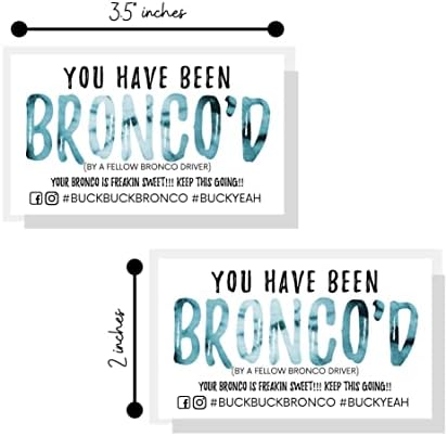 Marketing de boutique Você foi bronco | 50 pacote | 2 x 3,5 '' CARTO DE TAMANHO DE NEGÓCIOS | Buck Yeah Bronco Tag Anexado