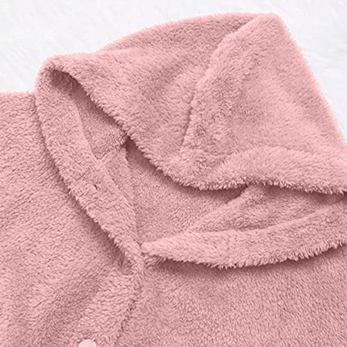 SGASY 2023 Jaqueta de lã de inverno feminina Fuzzy Capuz de casuais casuais Cardigan Sweaters com Pokets