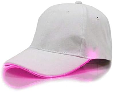 Clube de festa do hip-hop Ajustável LED UP Cap Sports Sports Sports Glow Baseball Baseball Caps Hat for Men White, Tamanho único