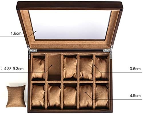 Caixa de jóias da caixa de jóias - Teto solar de madeira Caixa de relógio de madeira dez joalheria de madeira pulseira de pulseira