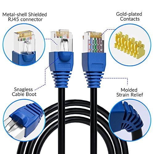 CAT6 Ethernet ao ar livre 1000 pés com kit de ferramentas, cordão de internet de rede pesada, suporta CAT 6 CAT5E