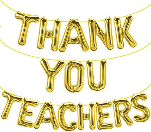 Obrigado Professores Balões Banner Decorações em sala de aula, Balões de festa da festa da semana de apreciação do