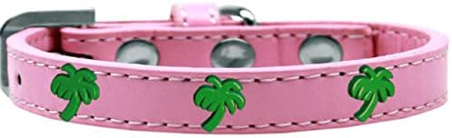 Mirage Pet Products 631-24 LPK18 Widget Green Palm Tree Widget Dog Collar, tamanho 18, rosa claro