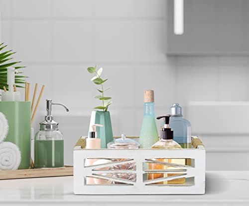 Caixa decorativa de armazenamento do banheiro, caixa de organizador de vaidade do banheiro, por cima do suporte de papel higiênico,