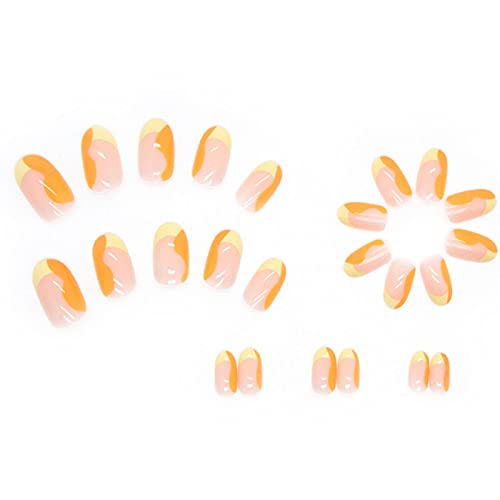 Kamize Almond Press On Nails Acrylic Fake Unhe
