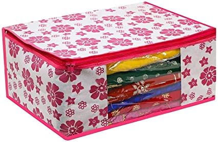 Conjunto BTOS de 6 capas de saree dobráveis ​​impressas/saco de armazenamento de roupas/organizador de guarda -roupa