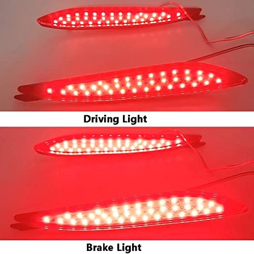 Luzes para pára-choques traseiro TOTMOX compatíveis com Hyundai Sonata 8th 2011-2014, Lente Vermelha da Lente Vermelha
