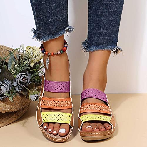 Chinelos rbculf para mulheres com conforto de salto de cunha plus size praia slip em sapatos Sandálias de chinelos de moda