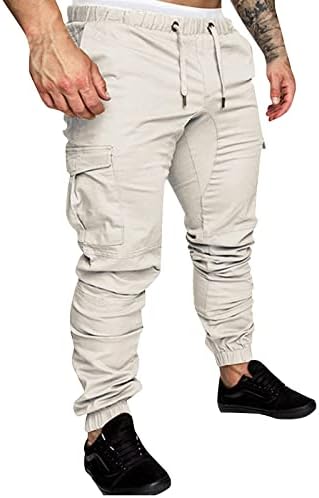 Calças Xiaxogool Lounge, calça de carga de baixa cintura para homens jogadores calças de moletom de moletom casual slim fit