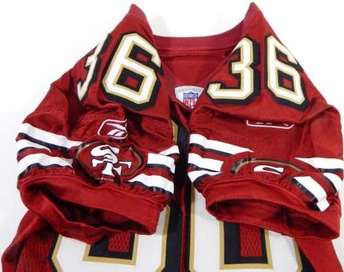 2003 San Francisco 49ers Jason Webster 36 Jogo emitido Red Jersey 42 DP28539 - Jerseys não assinados da NFL usada