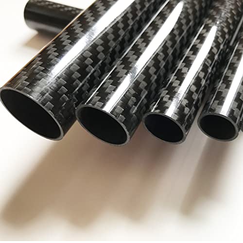 Karbxon - tubo de fibra de carbono - preto - 25 mm x 23mm x 1000 mm - hastes de fibra de carbono ocas - tubos de carbono brilhante - tubos de fibra de carbono puro - eixo leve de fibra de carbono de alta resistência