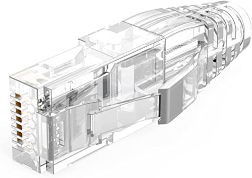 Conectores RJ45 de Cablecreation, conector CAT6 de 100 pacotes, Plugue modular CAT6/CAT5 8P8C com botas de alívio para fio