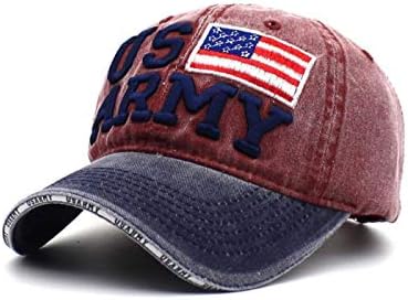 Anna-Kaci USA American Flag Hat para homens e mulheres Carta do exército dos EUA Banco de beisebol de algodão lavado bordado