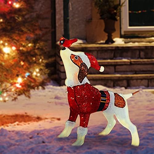 Decoração de cães brilhantes de Natal HHMEI SGCABIC94AYEZB